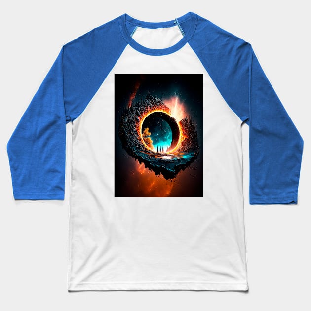 Cosmic Chaos: Magical Landscapes Baseball T-Shirt by James Garcia